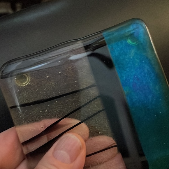 Set of 4 Artisan fused glass coasters slightly over 3.5 inch square - Picture 5 of 5